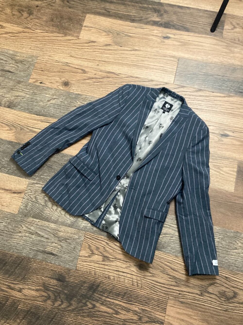 Twisted Tailor ASOS Blue Pinstripe Blazer Men’s Super SkinnySuit Jacket Sz 38C